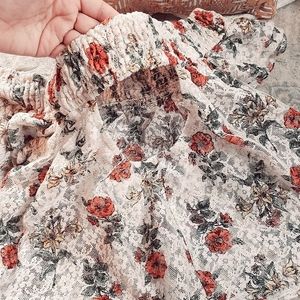 Off the shoulder floral lace top - open back